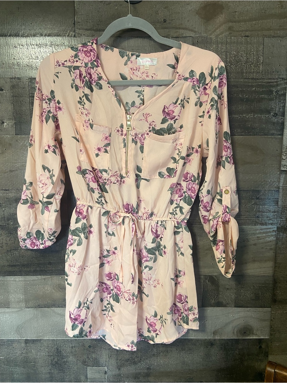 Stella Tweed Pink Floral mini dress size medium